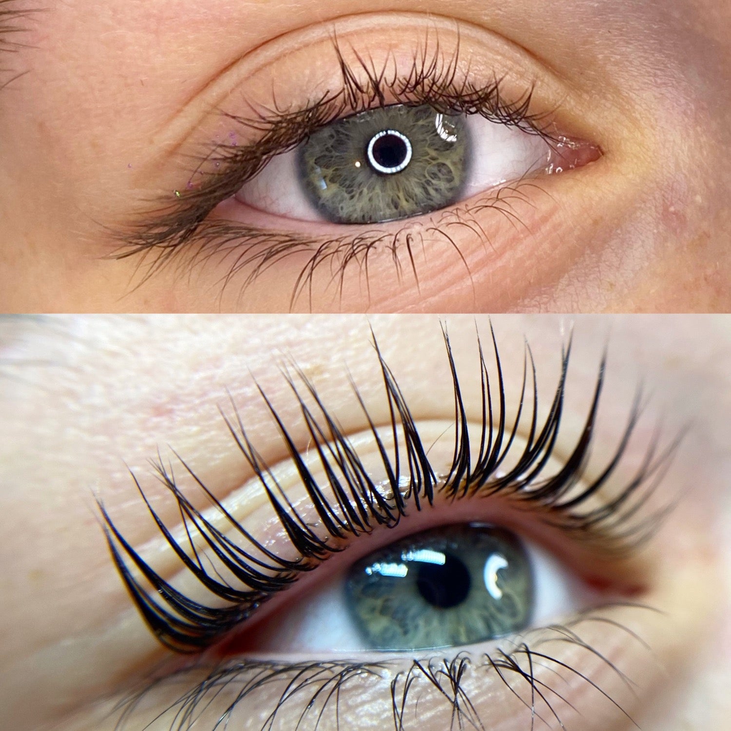 Lash lift results using silicon shields