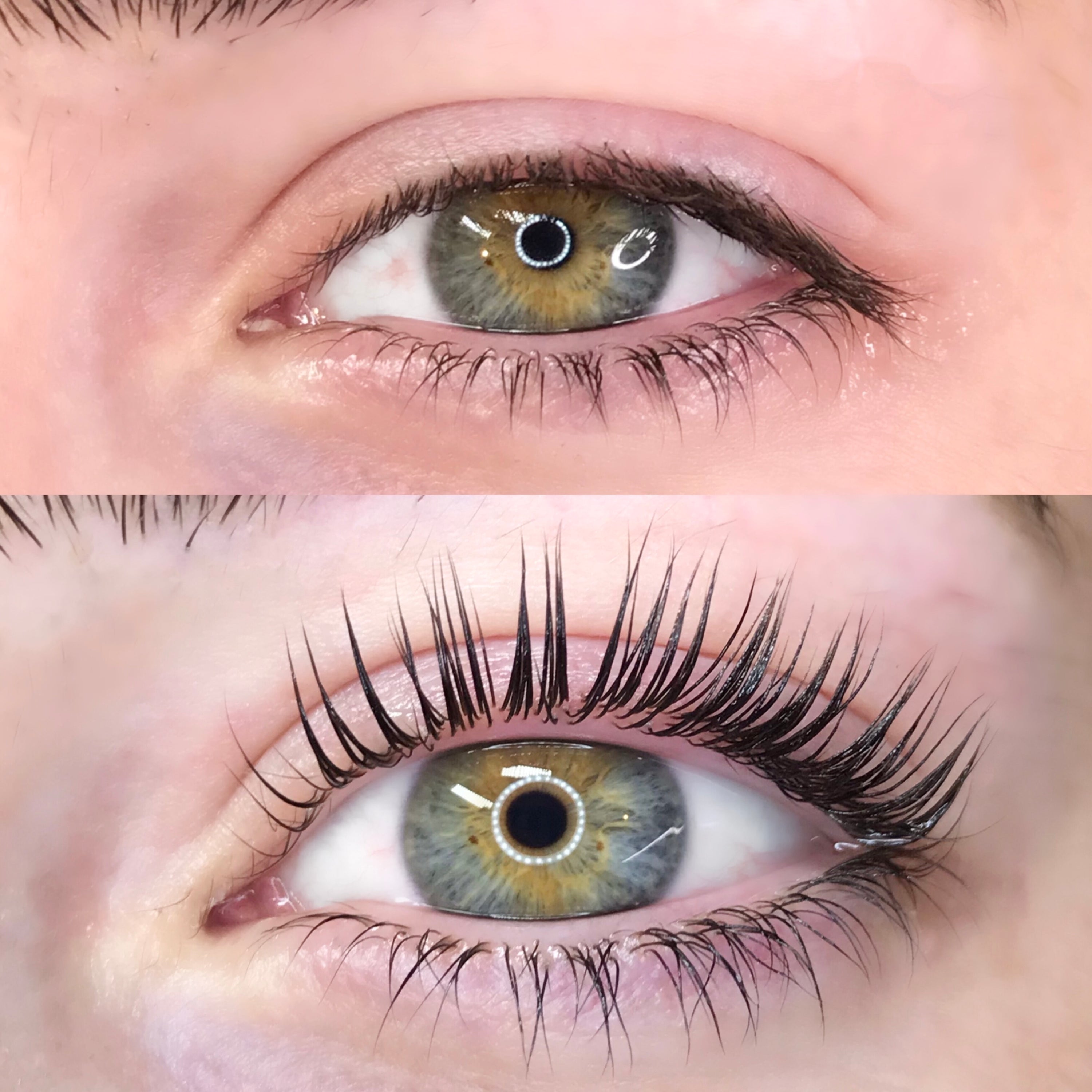 Lash lift before and after photo