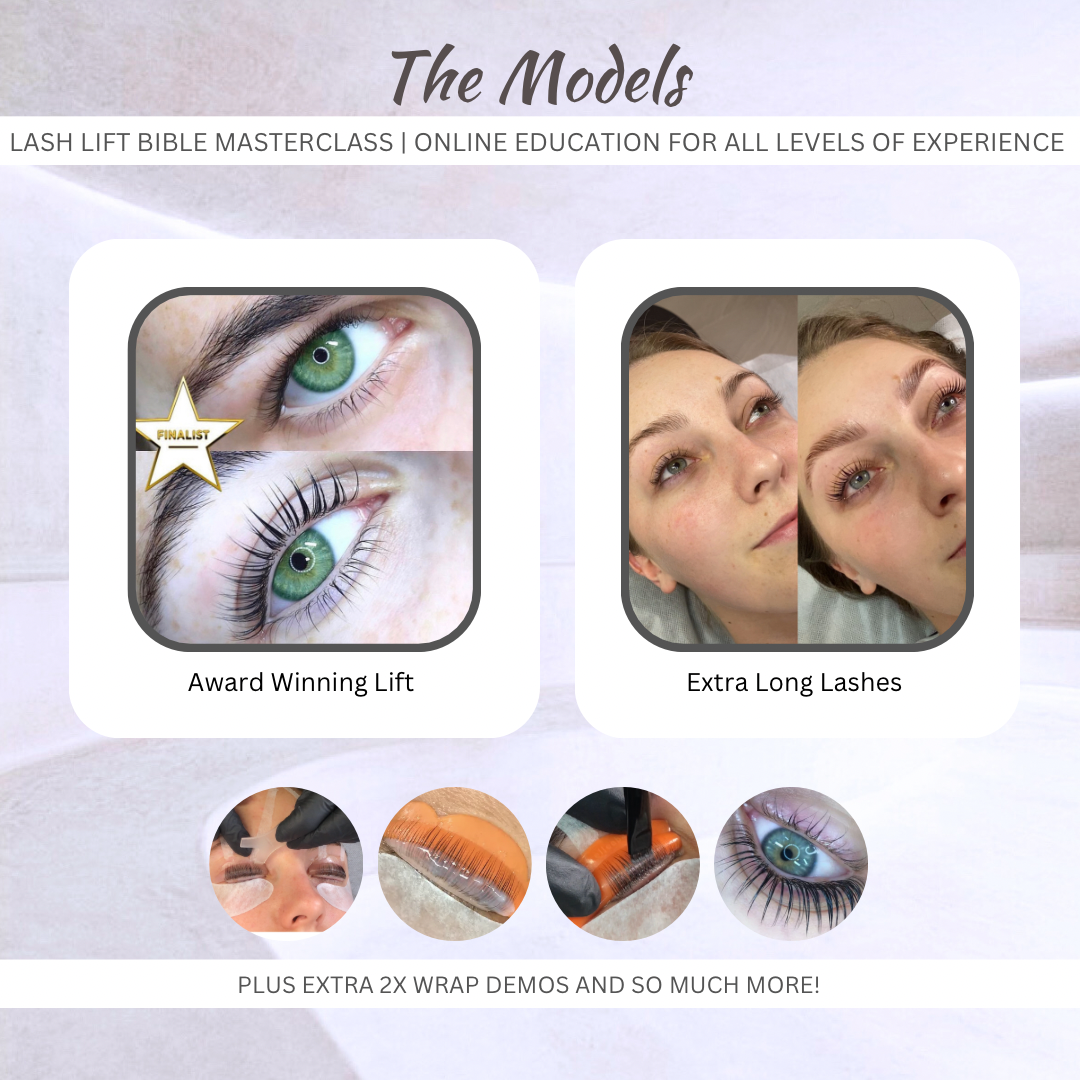 Model examples in lash lift training by Vavvy artistry