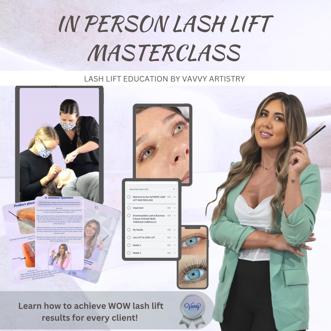 Brisbane lash lift training classes by Vavvy artistry